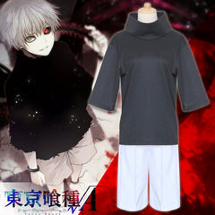 Ken Kaneki Tokyo Ghoul Schwarzer Kapuzenmantel Cosplay Kostuem Damen