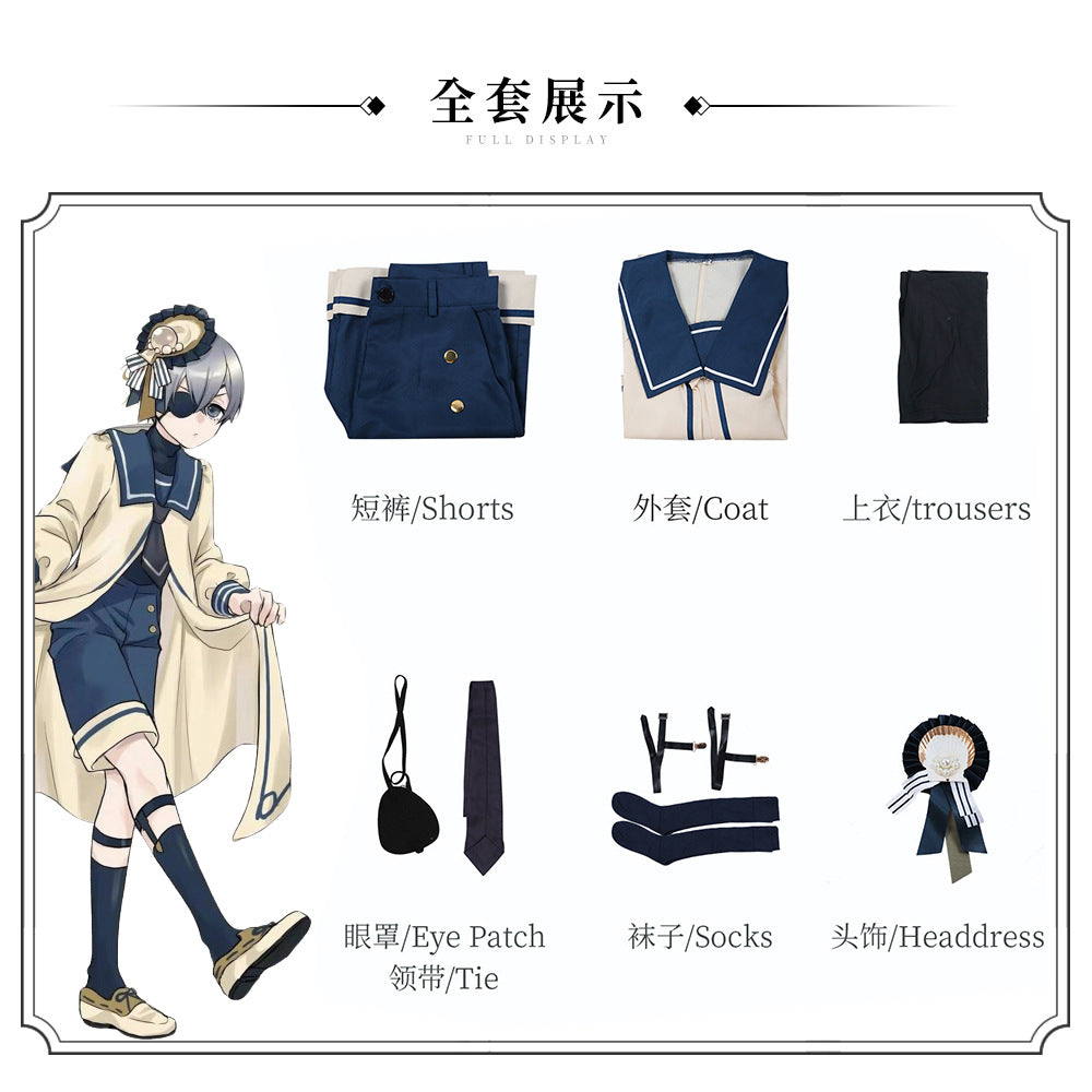 Black Butler Ciel Phantomhive Scalloped Clothes Costume Set