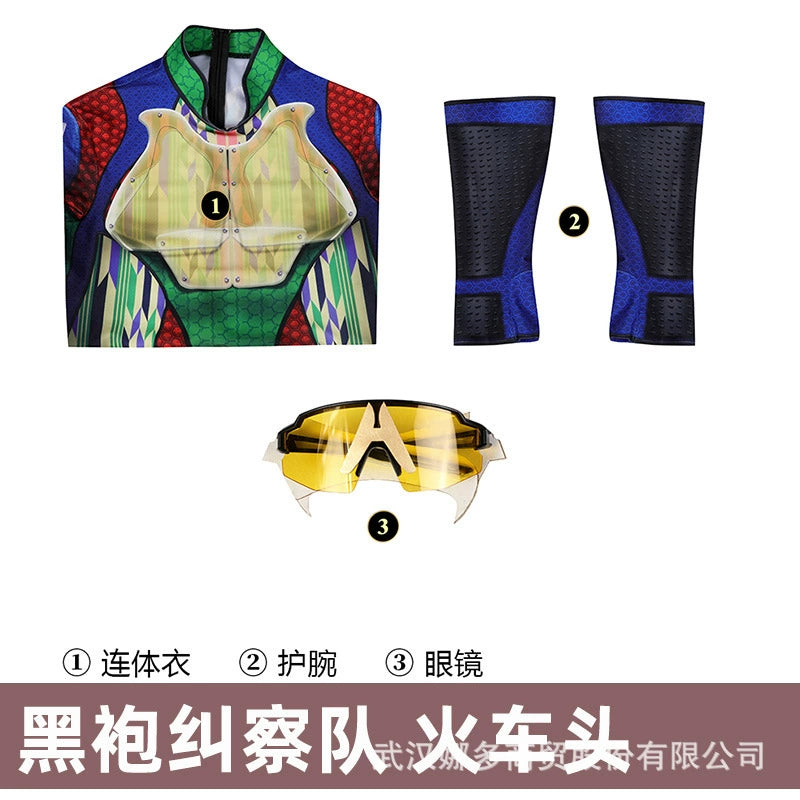 A-Train The Boys Jumpsuit Cosplay Kostuem Damen Rot Blau