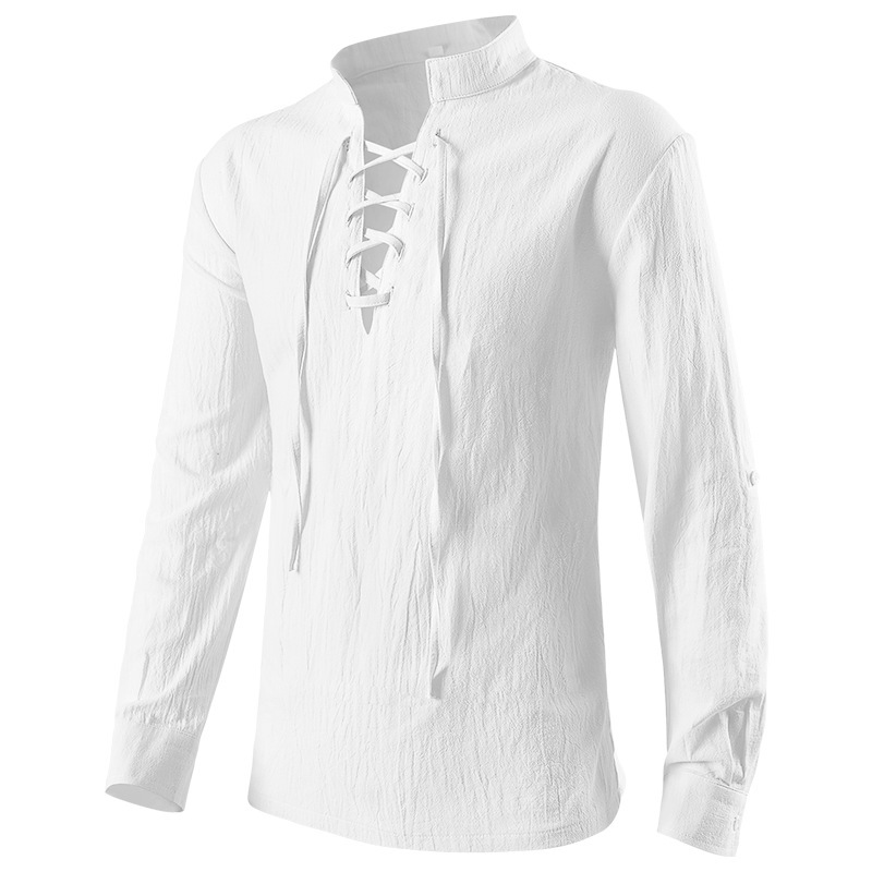 Pullover-Spitzenshirt – mittelalterliches Komfort-Hemd, HERREN