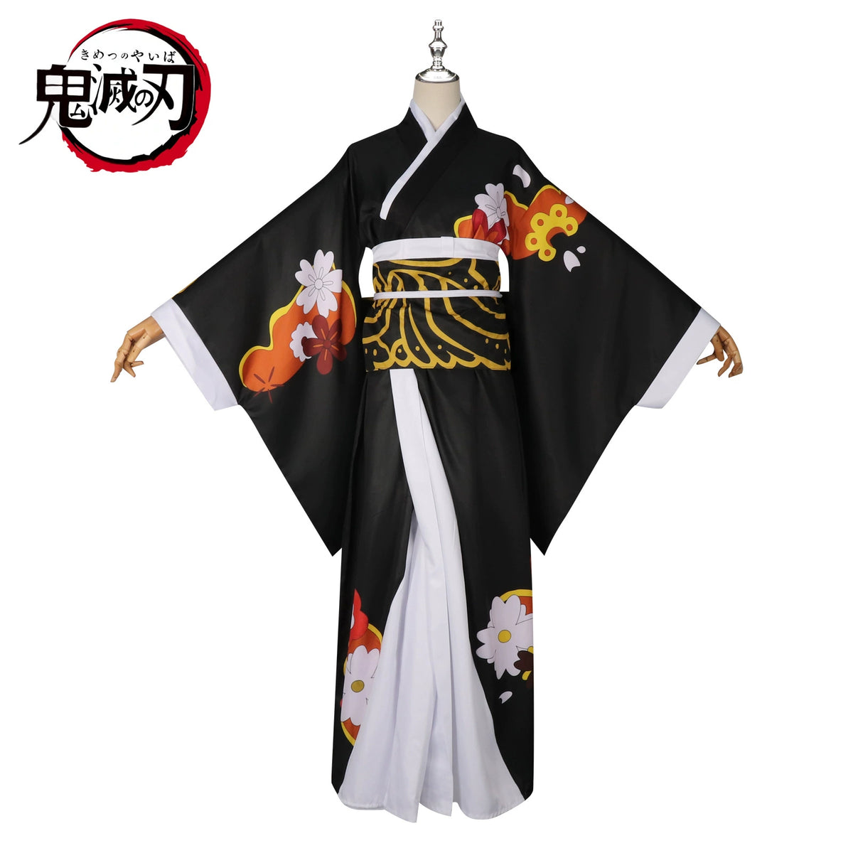 Muzan Kibutsuji Demon Slayer Elegantes Outfit Cosplay Kostuem Damen Weiß Rot