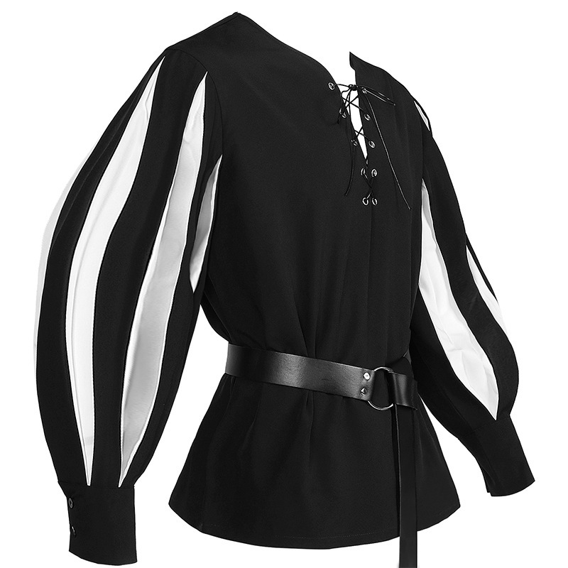 Colorblock-Hemd – Schnürkragen mit 15 Modellen, DAMEN