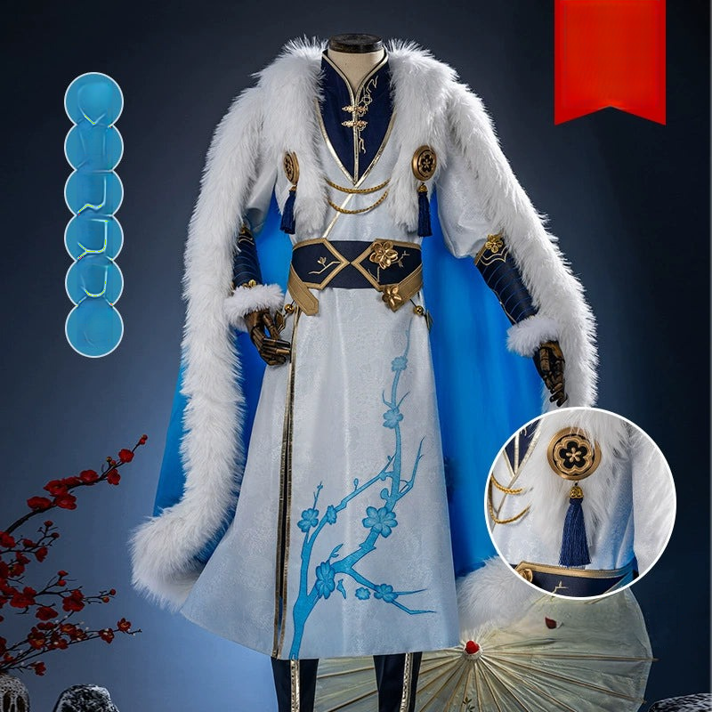 Yixing Honor of Kings Anzug Cosplay Kostuem Damen Weiss Blau Gold
