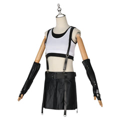 Tifa Lockhart Final Fantasy Schwarzes Kampf-Set Cosplay Kostuem Damen