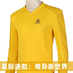 Pike Star Trek Uniform Cosplay Kostuem Damen Gelb