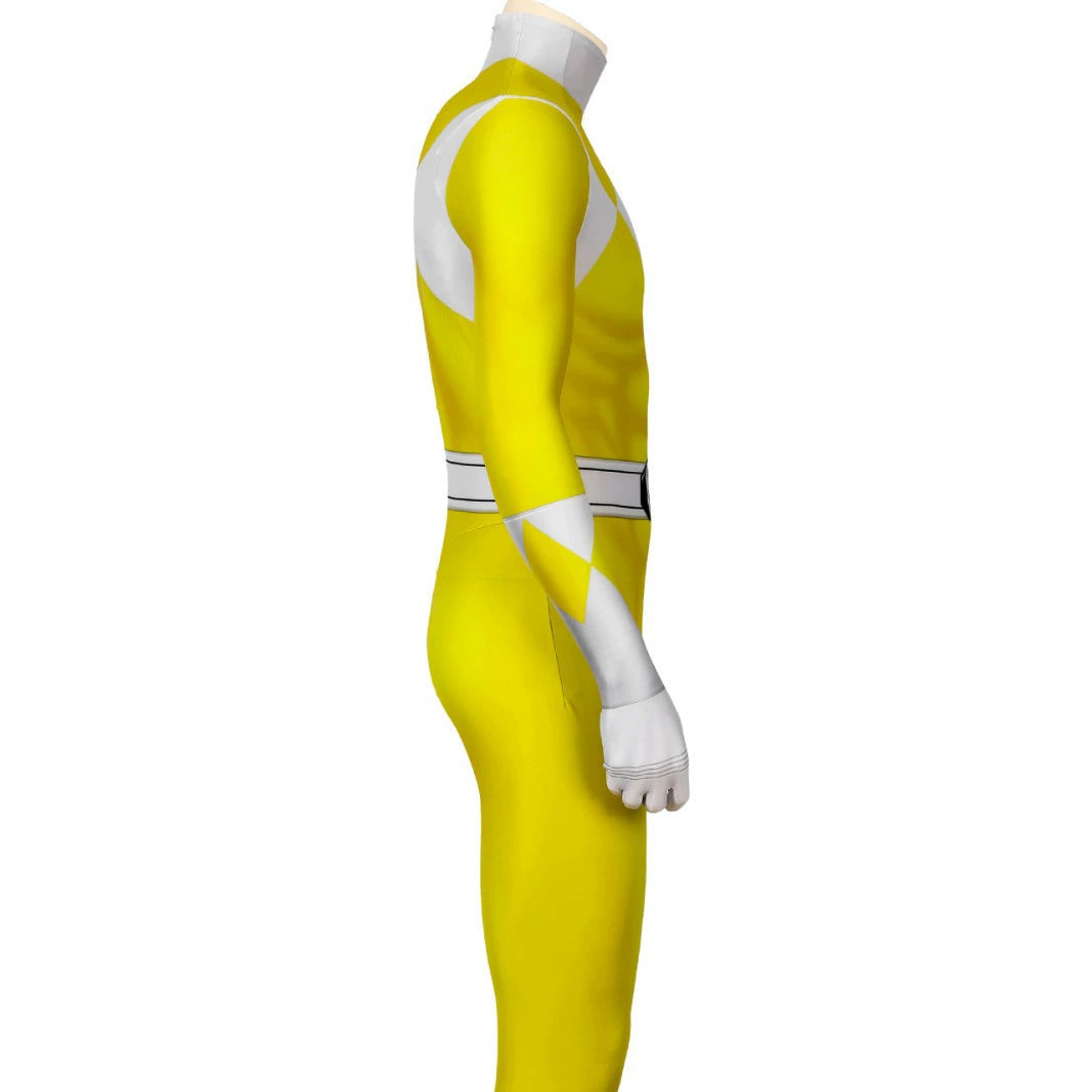Tiger Ranger Power Rangers Anzug Cosplay Kostuem Damen Gelb Weiss
