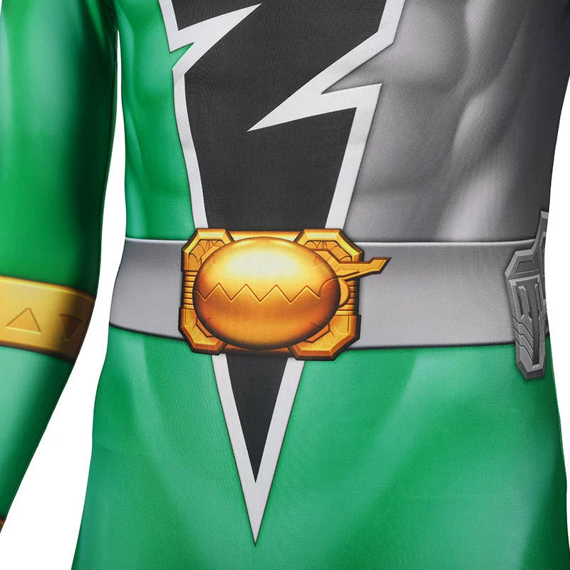 Ryusoulger Power Rangers Anzug Cosplay Kostuem Damen Gruen Gold