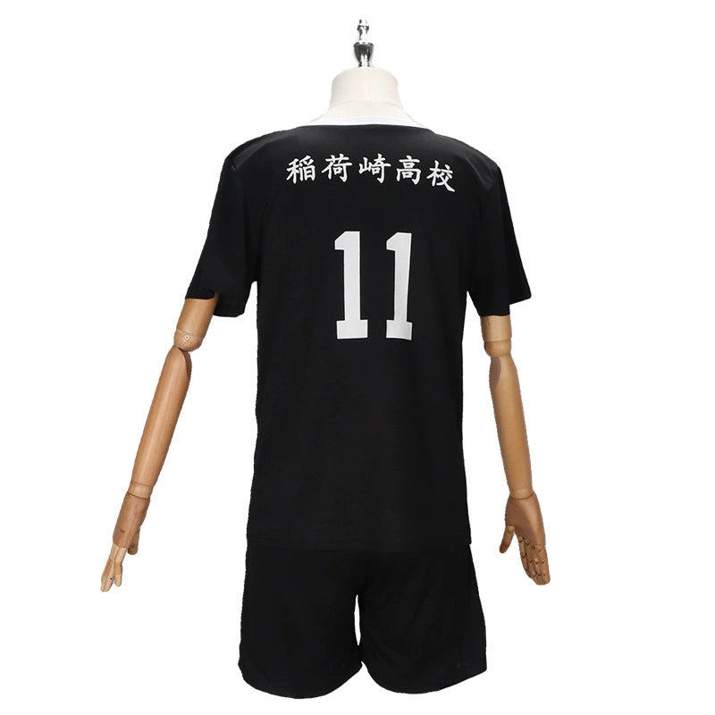 Inarizaki Haikyuu Volleyball-Set Cosplay Kostuem Damen Weiß Grau