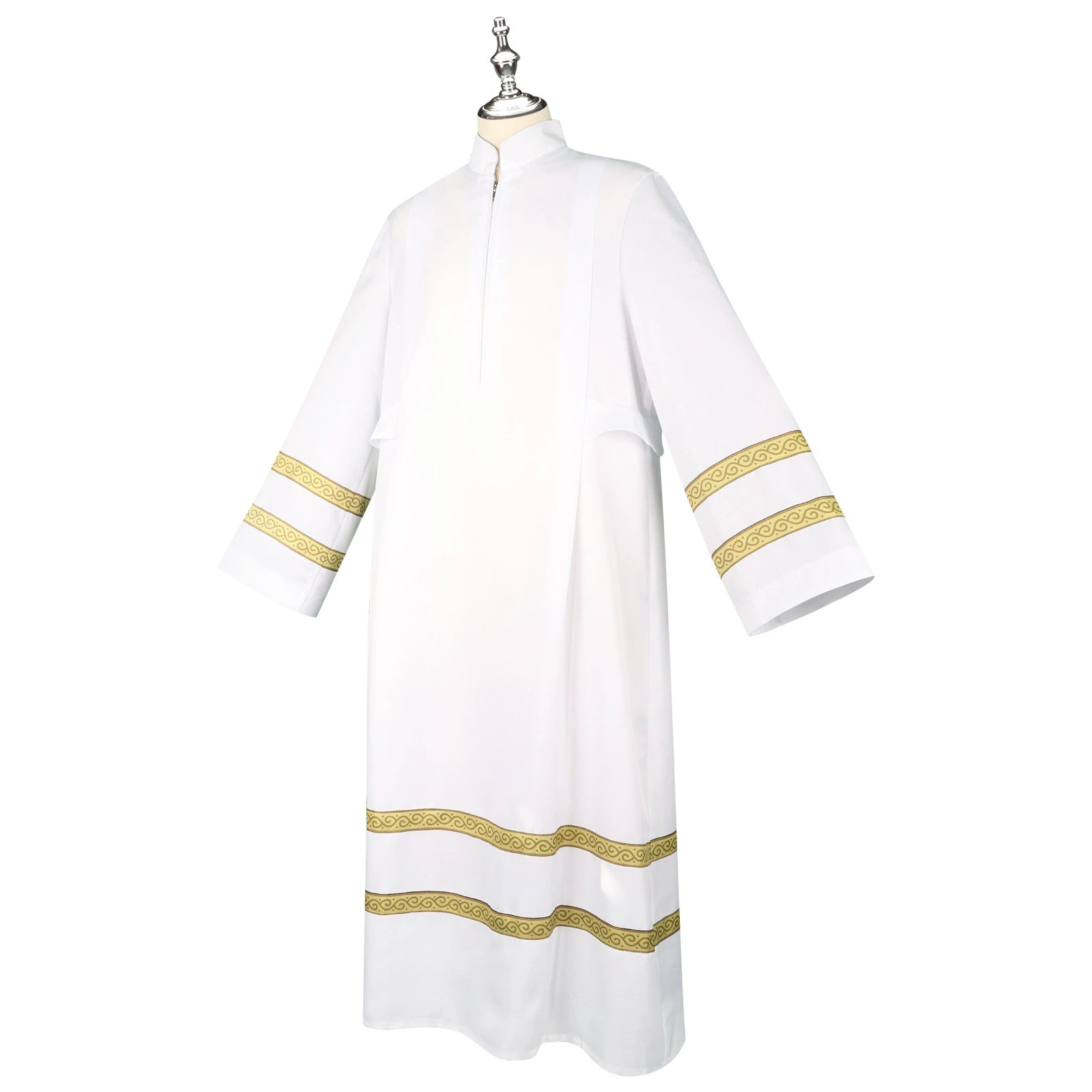 Priest Halloween & Mittelalter Weisse Priestertalar Cosplay Kostuem Damen