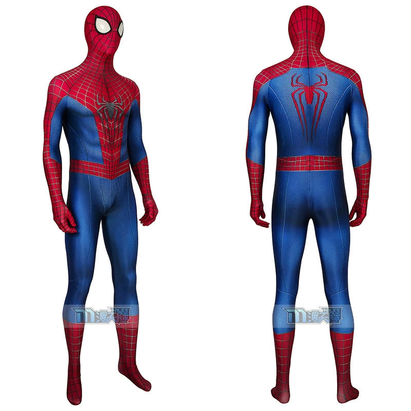 Spider Man Peter Parker Anzug Cosplay Kostuem Damen Rot Blau