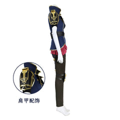Vi League of Legends Anzug Cosplay Kostuem Damen Dunkelblau Gold