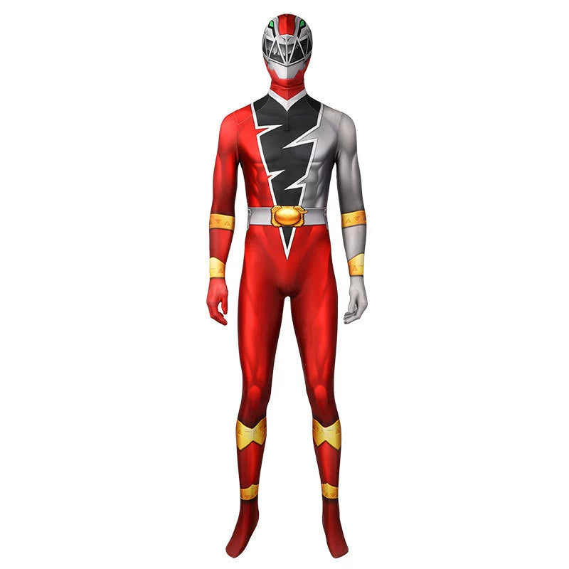 Ryusoulger Red Power Rangers Anzug Cosplay Kostuem Damen Rot