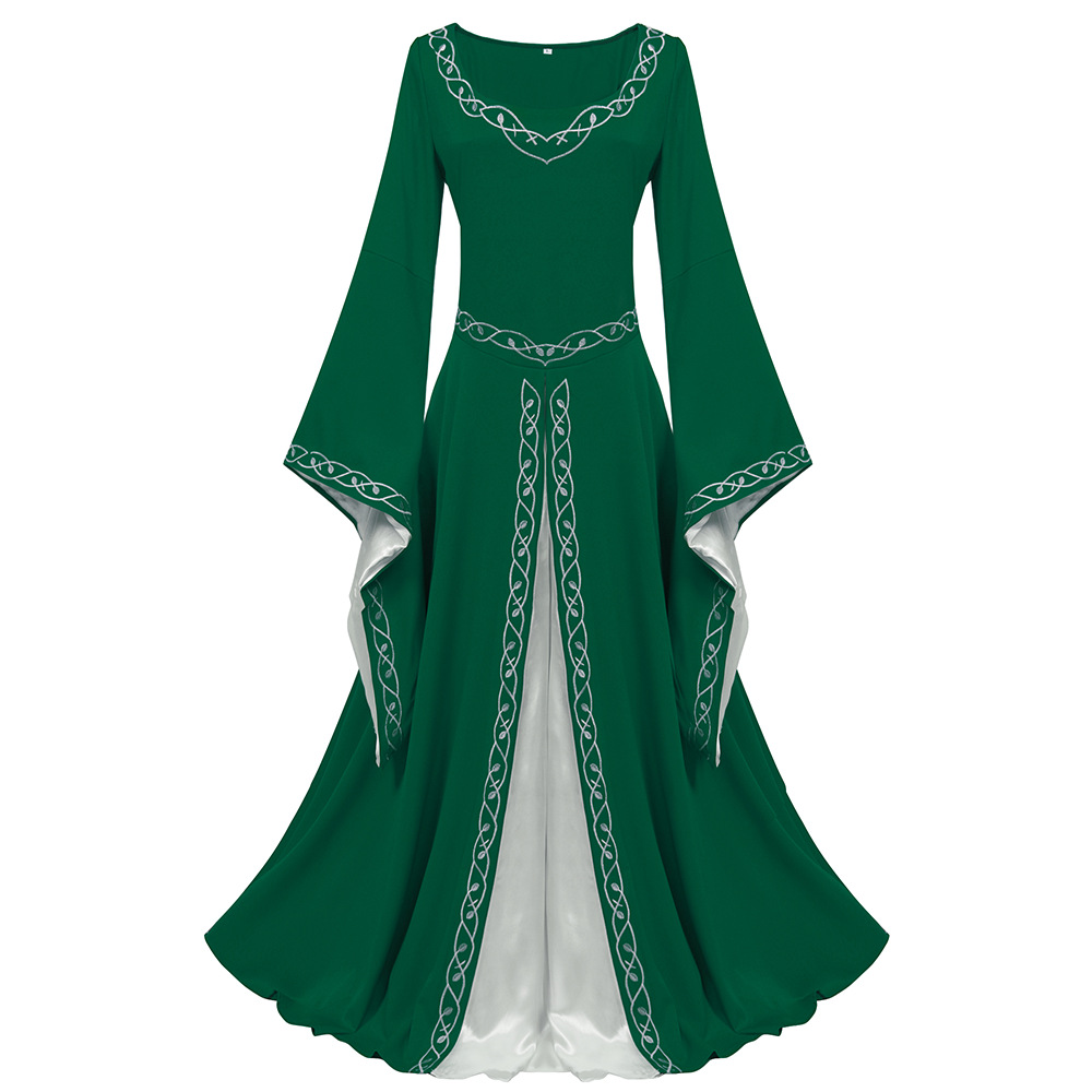 Hof- Glockenärmelkleid – europäisches Prinzessinnen-Kleid für Bühne, DAMEN