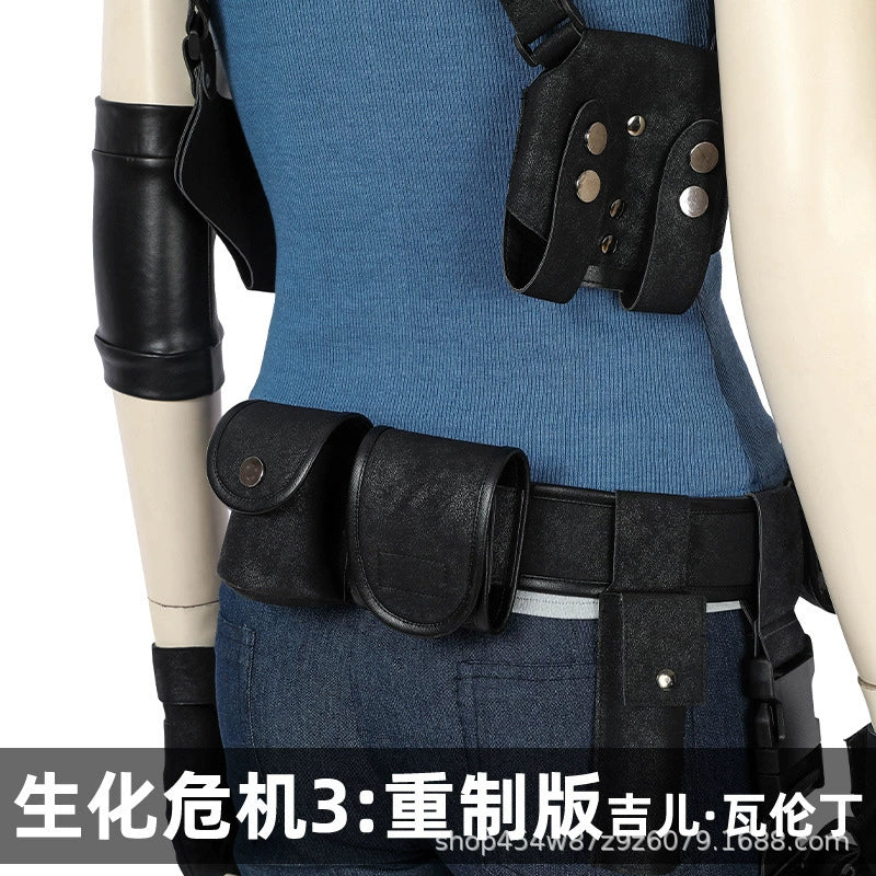 Jill Valentine Resident Evil Taktik-Set Cosplay Kostuem Damen Blau