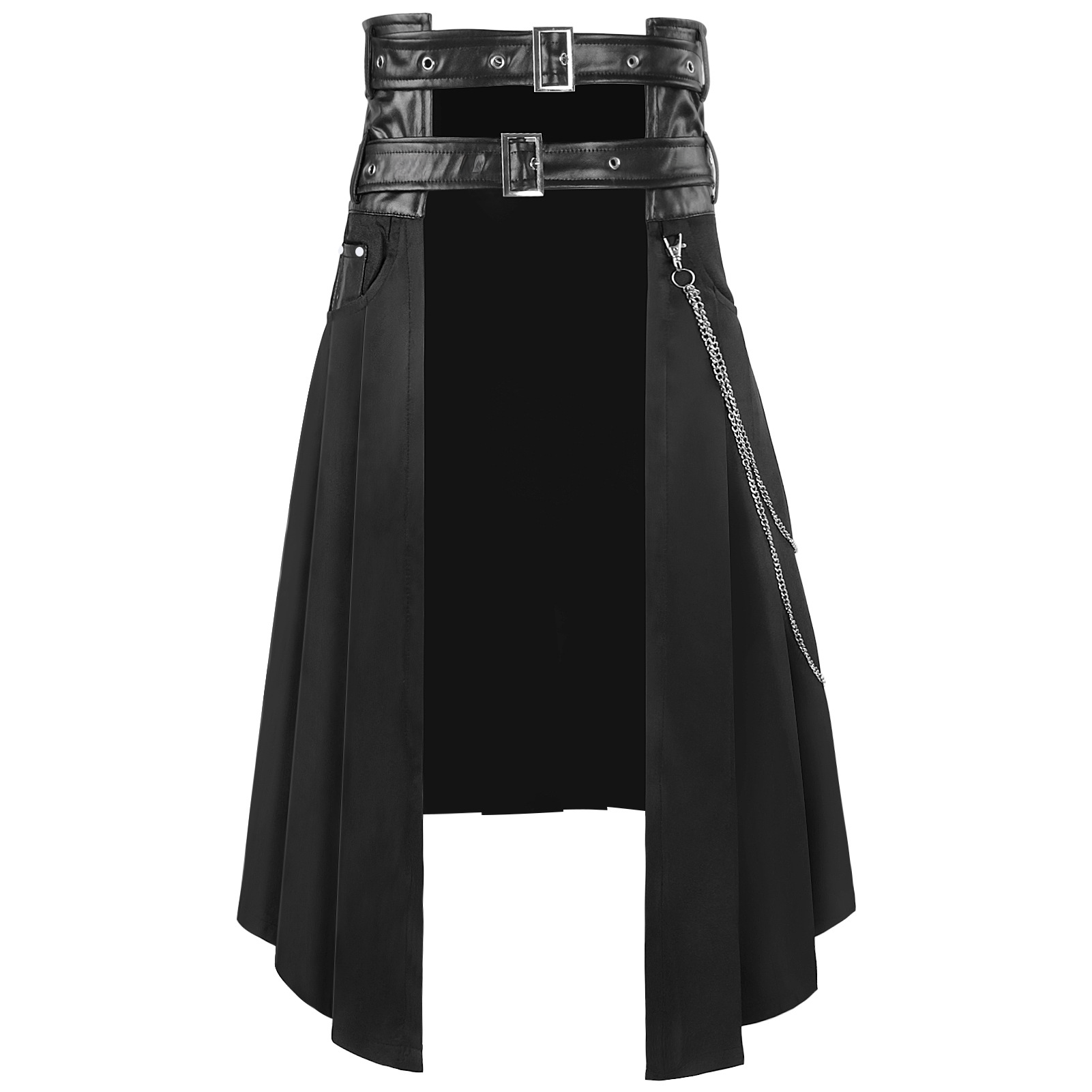 Gothic Herrenrock – asymmetrischer Faltenrock für Dark Fashion, HERREN