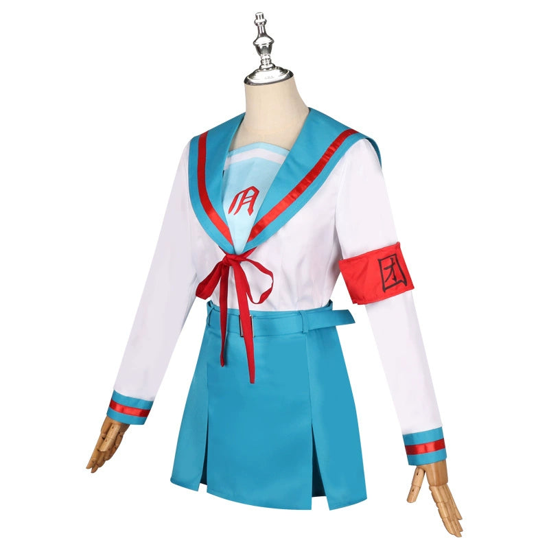 Haruhi Suzumiya Haruhi Suzumiya Blaue Sailor Uniform Cosplay Kostuem Damen