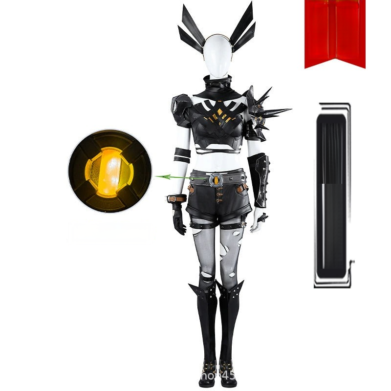 Magik Marvel Rivals Kostuem-Set Cosplay Damen Schwarz Weiss