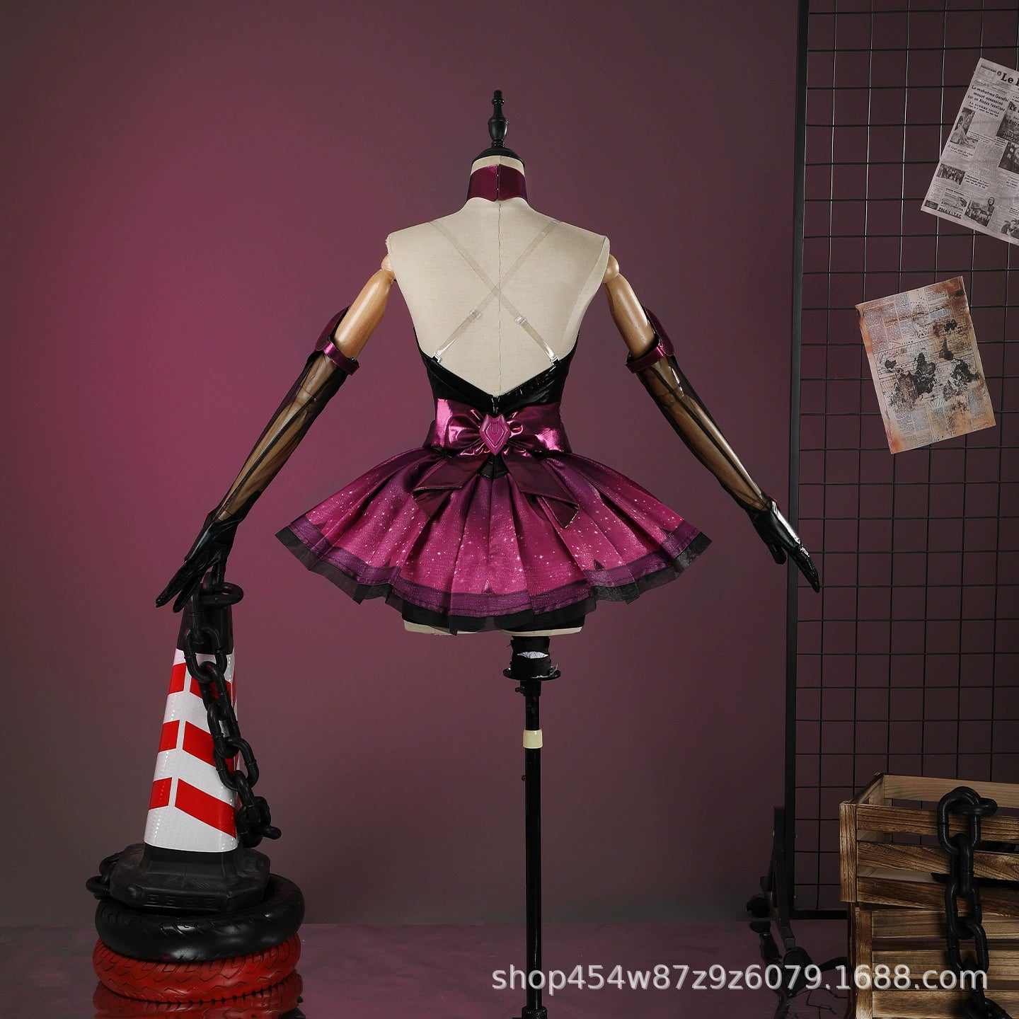 D.Va Magical Girl Overwatch Kleid Cosplay Kostuem Damen Schwarz Rosa