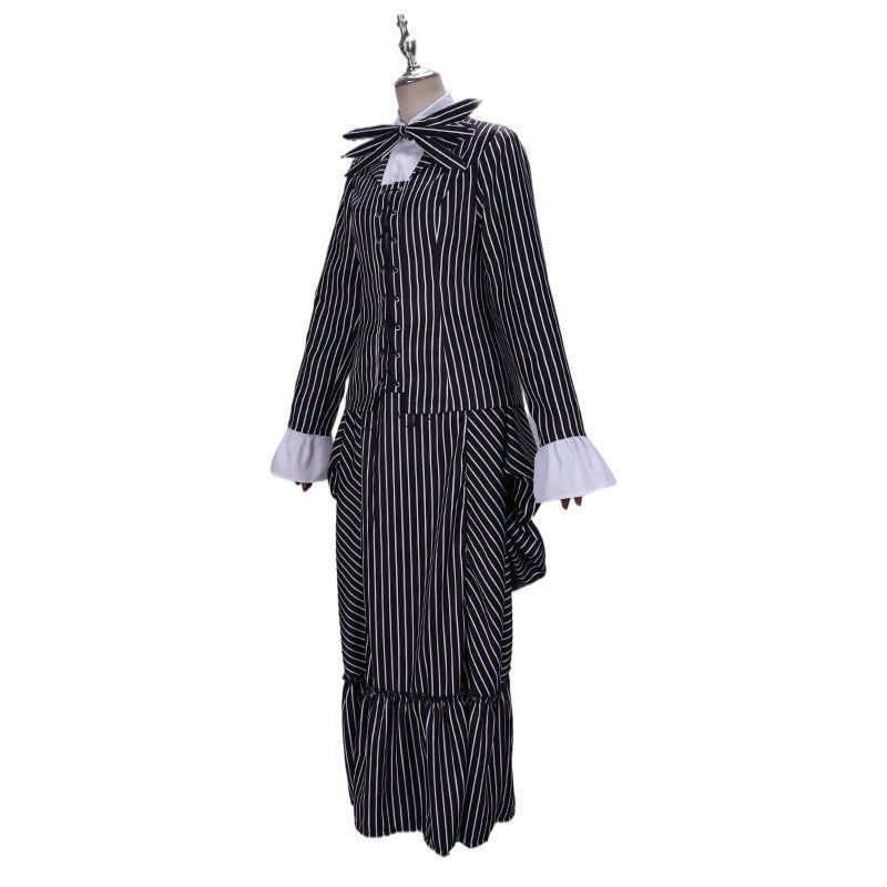 Jack Skellington The Nightmare Before Christmas Skeleton-Overall-Set Cosplay Kostuem Damen