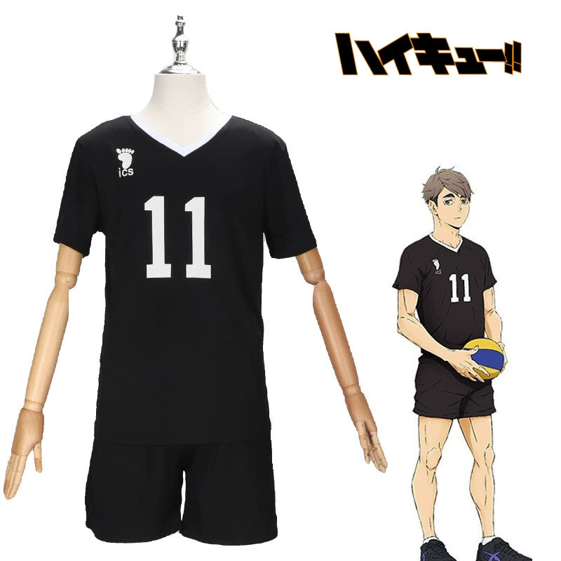 Inarizaki Haikyuu Volleyball-Set Cosplay Kostuem Damen Weiß Grau