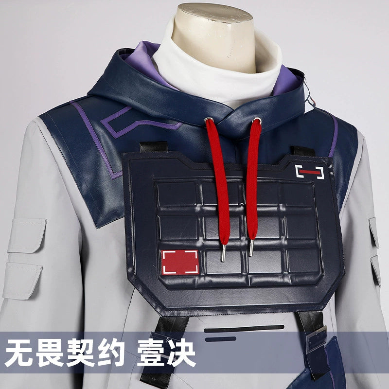 Iso Valorant Anzug Cosplay Kostuem Damen Grau Blau