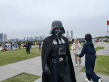 Darth Vader Star Wars Kostuem Cosplay Damen Schwarz Silber