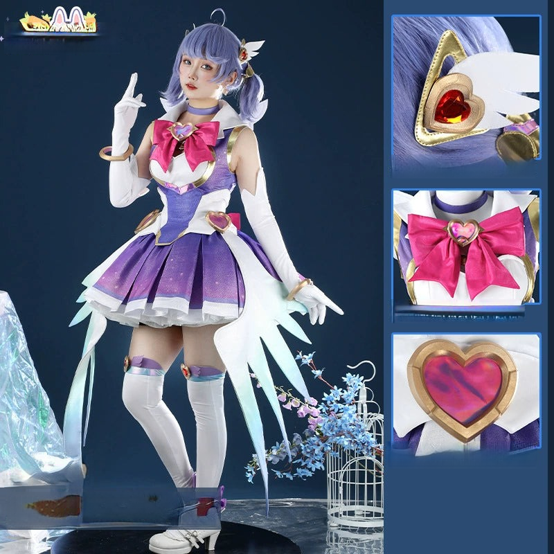 Kiriko Magical Girl Overwatch Kleid Cosplay Kostuem Damen Violett Rosa