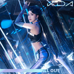 Kaisa KDA League of Legends Buehnenoutfit Cosplay Kostuem Damen Schwarz Blau