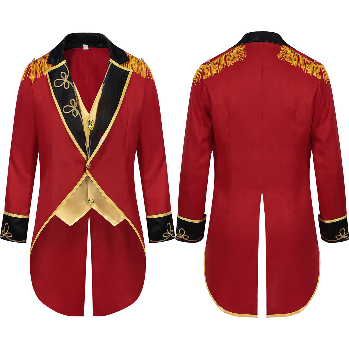 Roter Stehkragen-Mantel – Mittelalter Bühnenjacke, HERREN