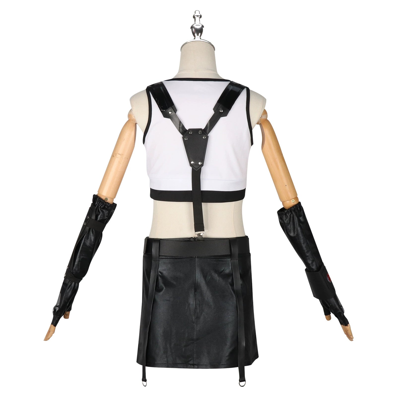 Tifa Lockhart Final Fantasy Schwarzes Kampf-Set Cosplay Kostuem Damen