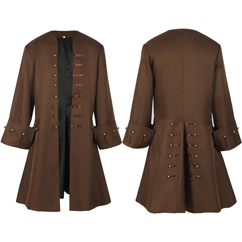 Piraten-Jacke Steampunk – mittelalterlicher Mantel für Halloween, HERREN