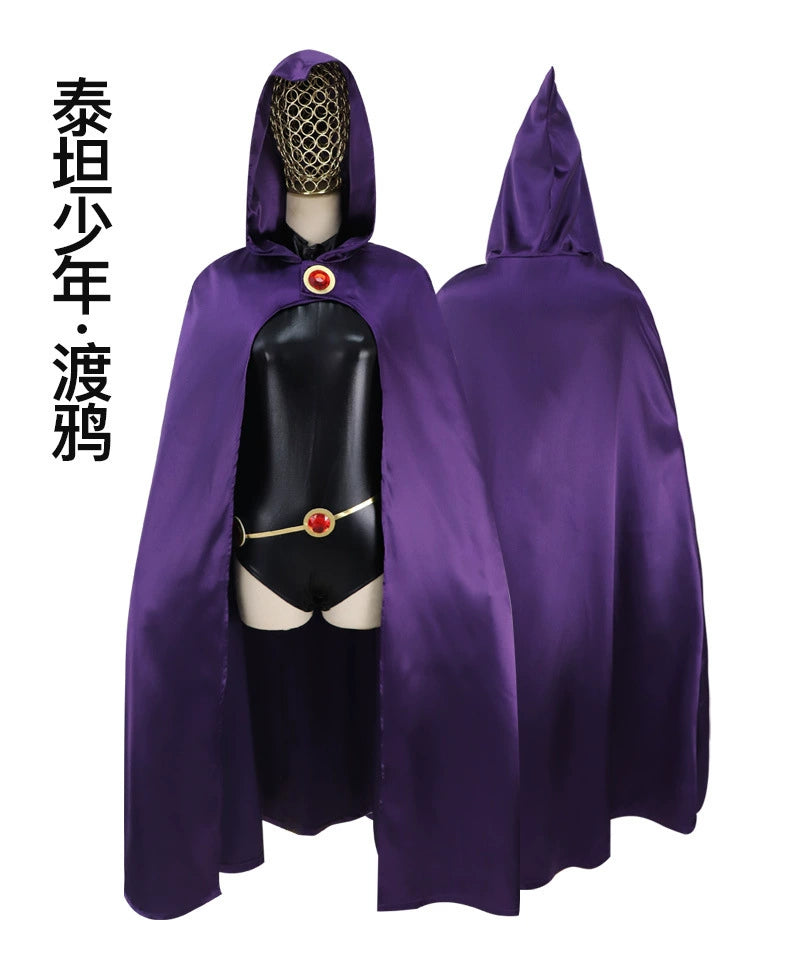 Raven DC Dunkles Kostuem-Set Cosplay Kostuem Damen
