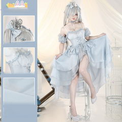 Cinderella NIKKE Kleid Cosplay Kostuem Damen Hellblau