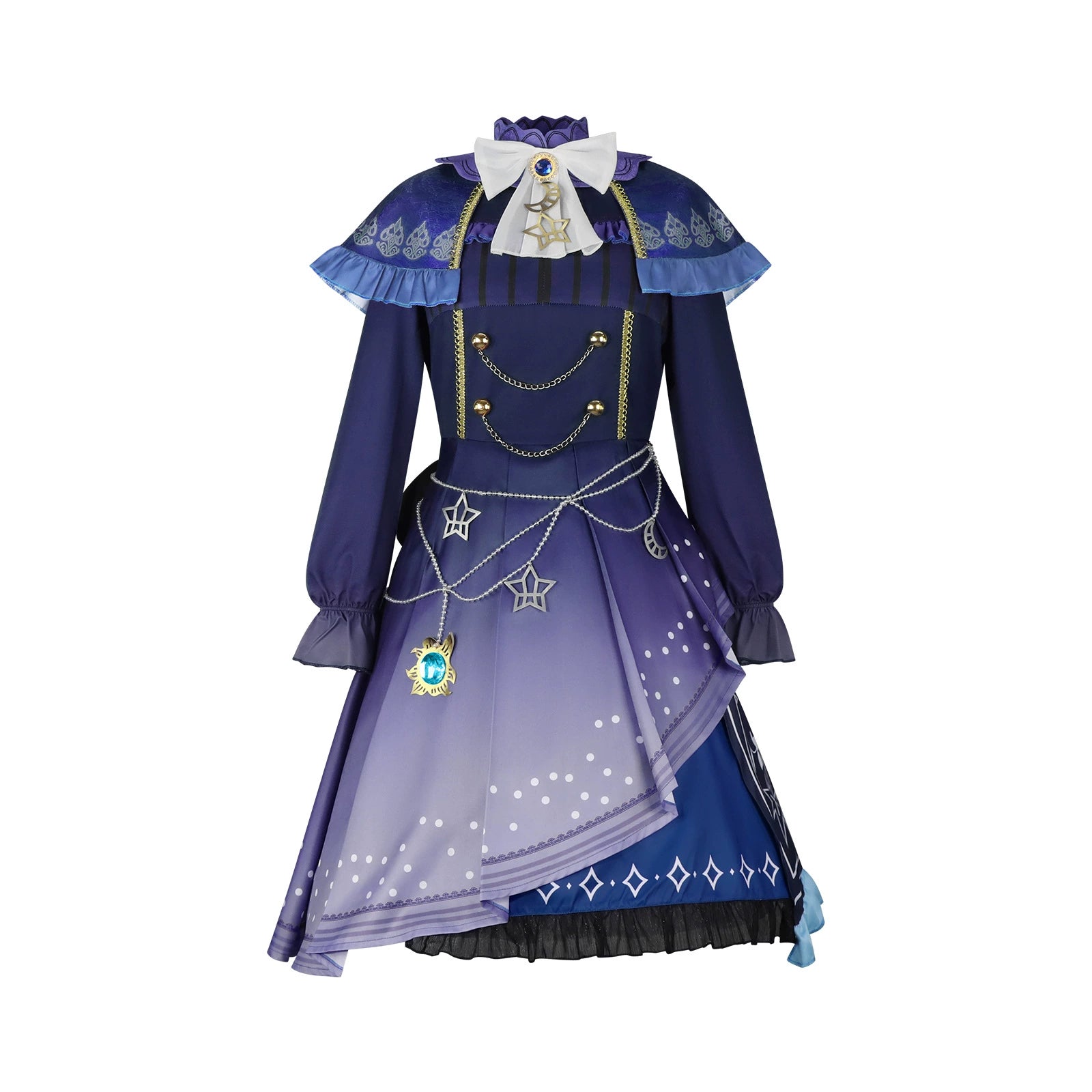 Shinonome Ena Project Sekai Bühnen-Kleid Cosplay Kostuem Damen Blau Lila