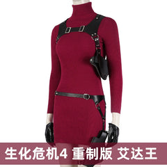 Ada Wong Resident Evil rotes Kleid Cosplay Kostuem Damen Rot
