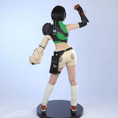 Yuffie Final Fantasy VII Anzug Cosplay Kostuem Damen Gruen Beige
