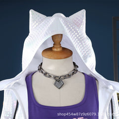 Ashe Overwatch Hoodie Kostuem Cosplay Damen Weiss Gruen