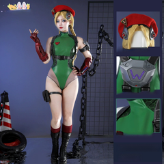 Widowmaker Cammy Overwatch Kampfanzug Cosplay Kostuem Damen Gruen