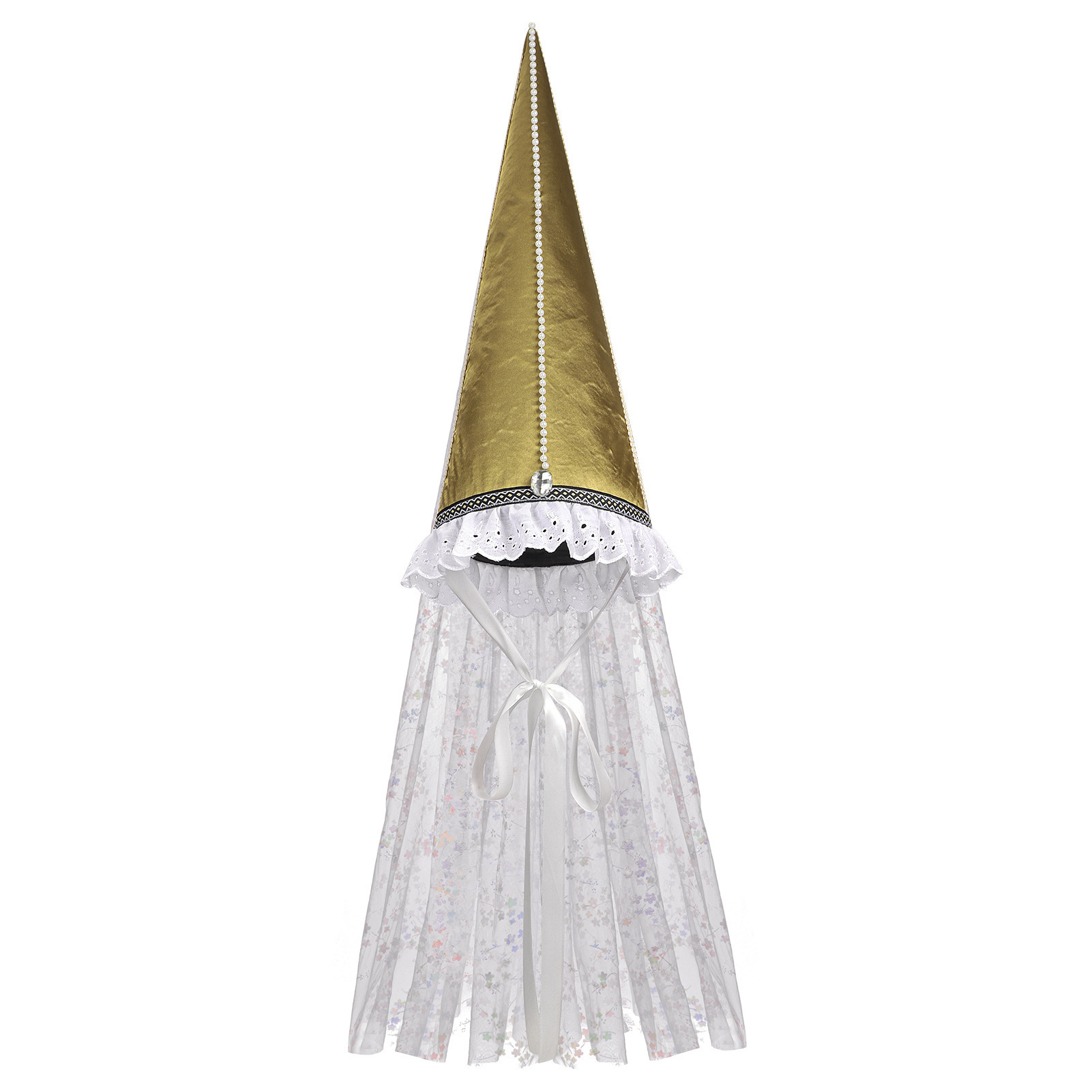 Hennin – mittelalterliche Spitzhaube mit Schleier, Einheitsgröße