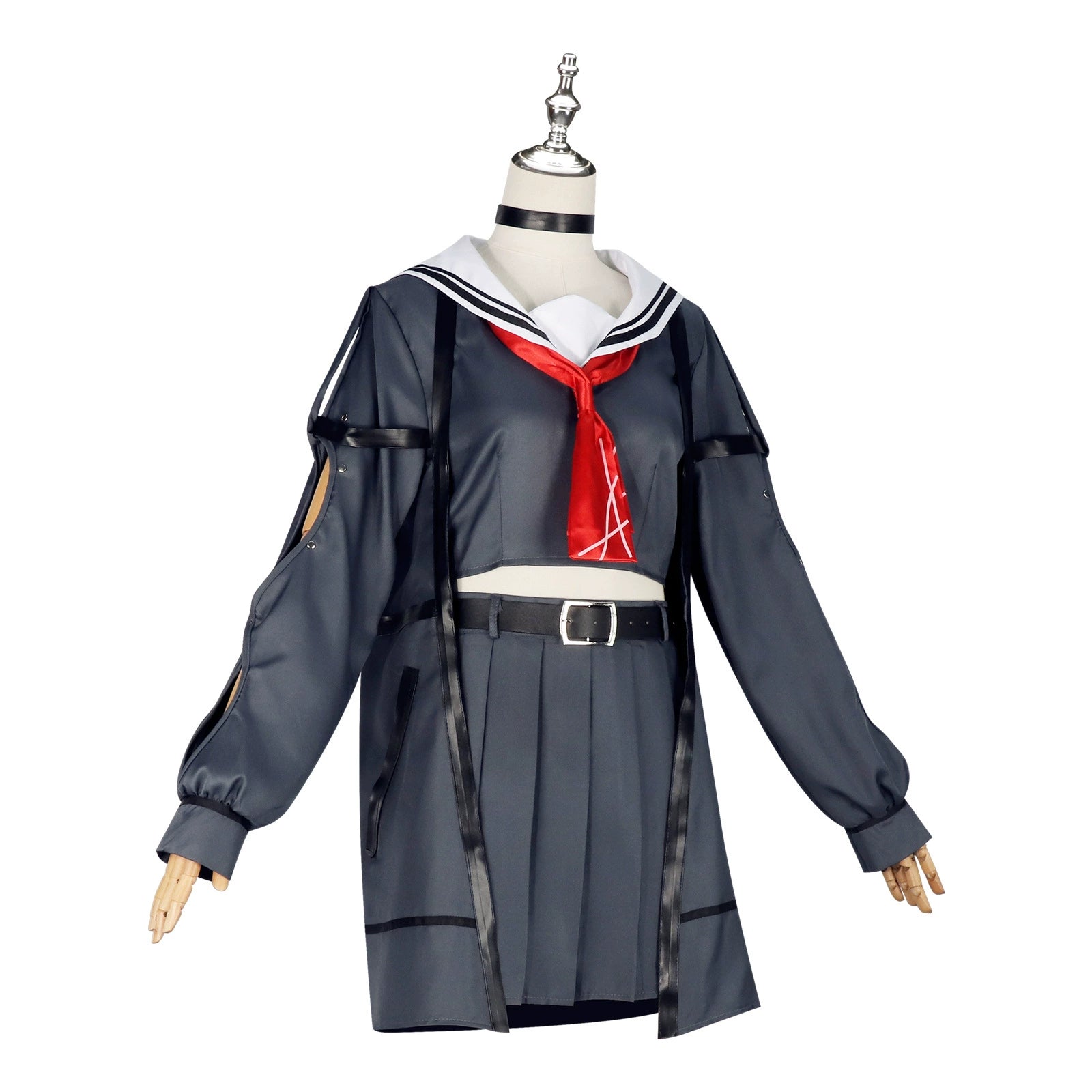 Chixia Wuthering Waves Matrosen-Uniform Cosplay Kostuem Damen Dunkelblau
