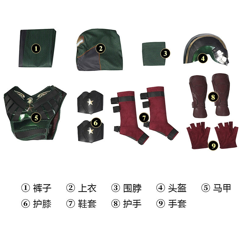 Soldier Boy The Boys Anzug Cosplay Kostuem Damen Gruen Gold