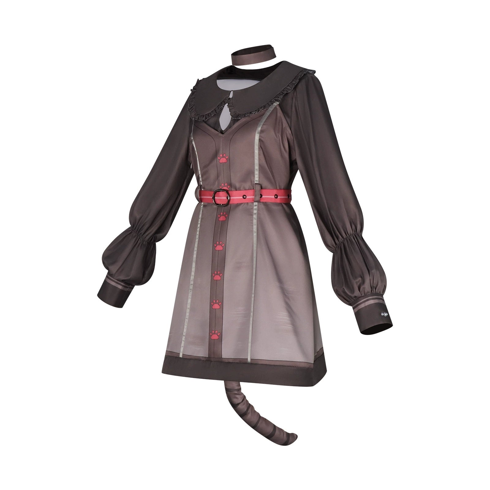 Akiyama Mizuki Project Sekai Katzen-Kleid Cosplay Kostuem Damen Grau